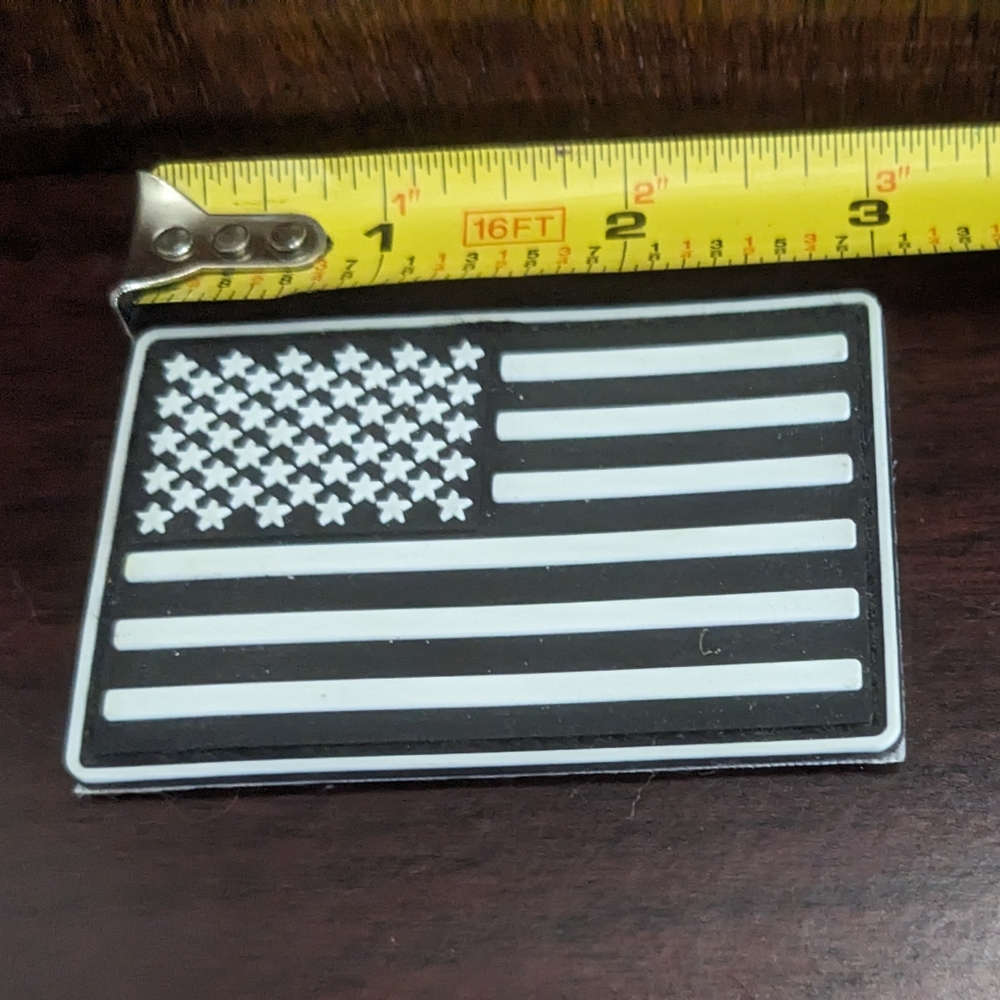 New Black and White American Flag Velcro Patch 2”x3"